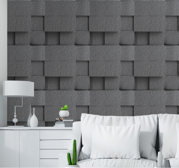 Textured wallpaper textured cube surface - TenStickers