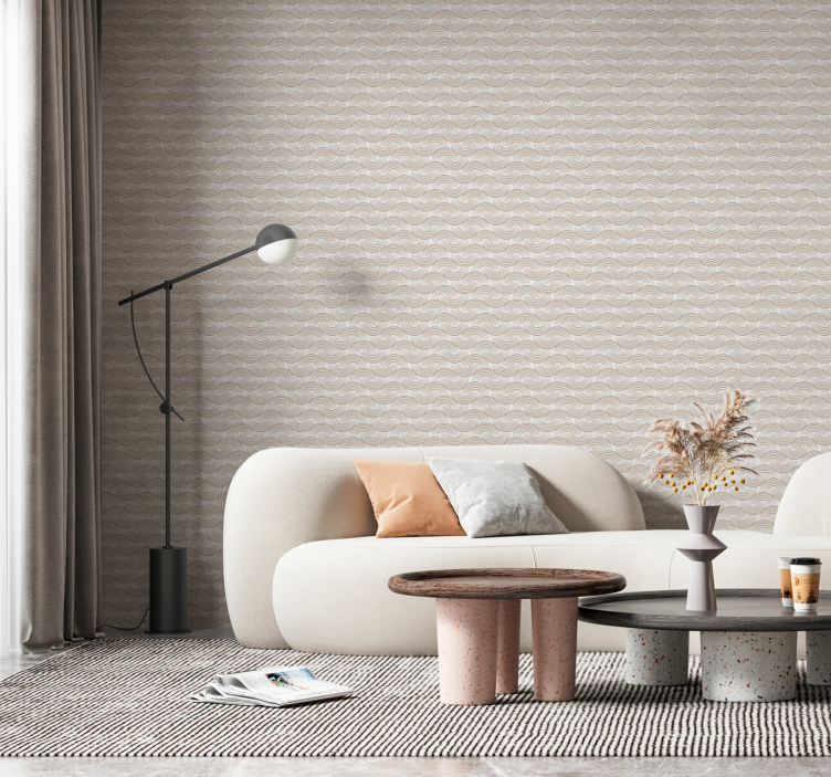 Textured wave patterns contemporary wallpaper - TenStickers