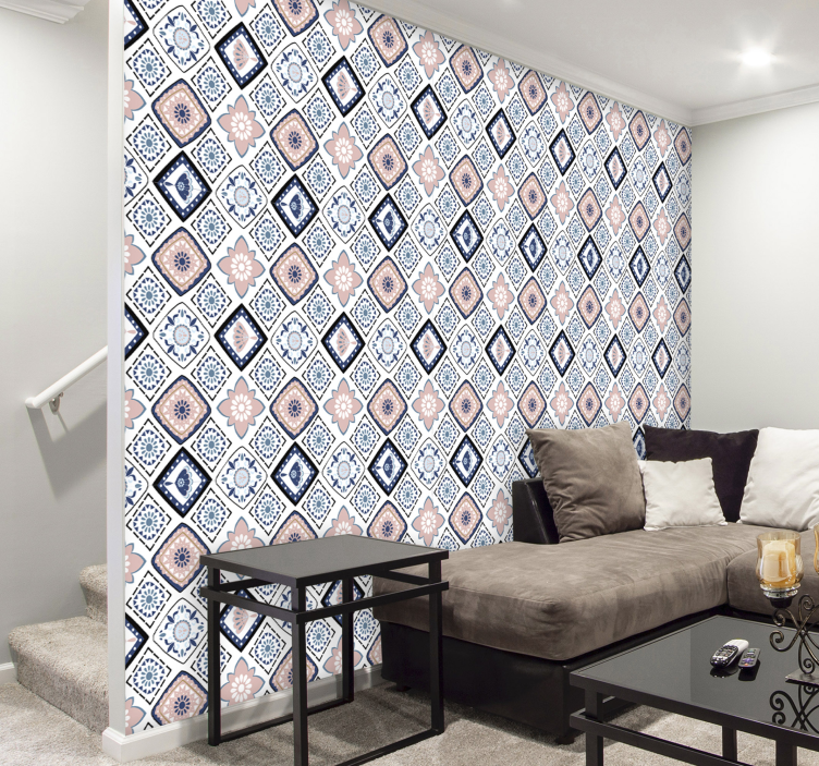 Tile Pattern Elegance tile effect wallpaper - TenStickers