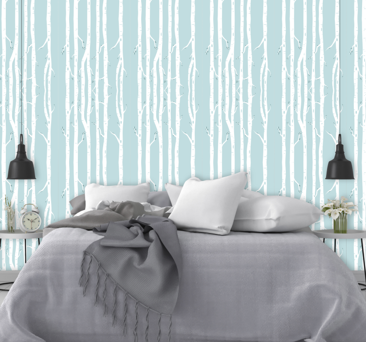 Elegant thin trunks  wallpaper of a tree - TenStickers