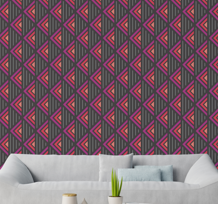 Triangular Grid living area wallpaper - TenStickers