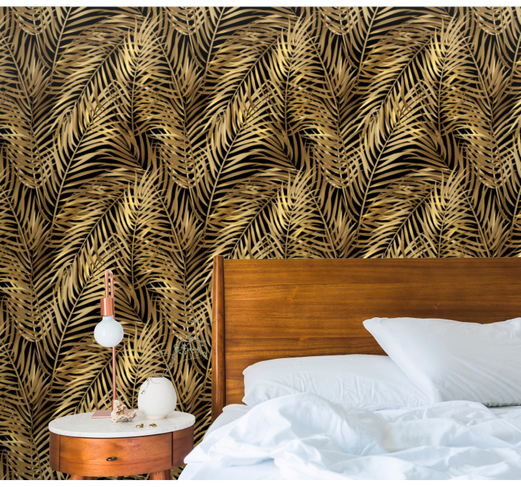 Tropical Palm Pattern leaves wallpaper - TenStickers