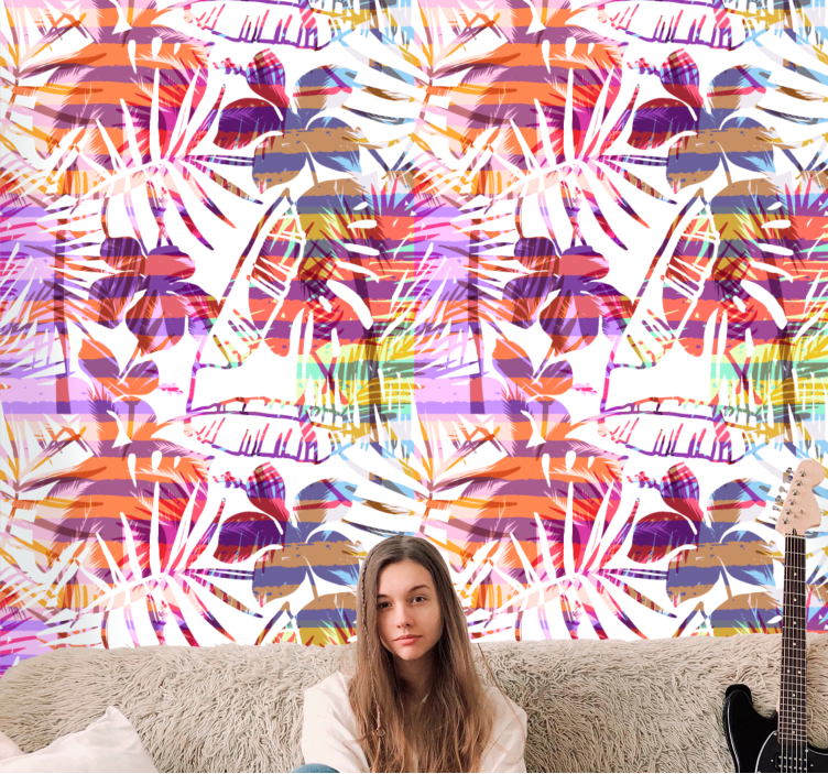 Vibrant Floral Patterns flowers wallpaper - TenStickers