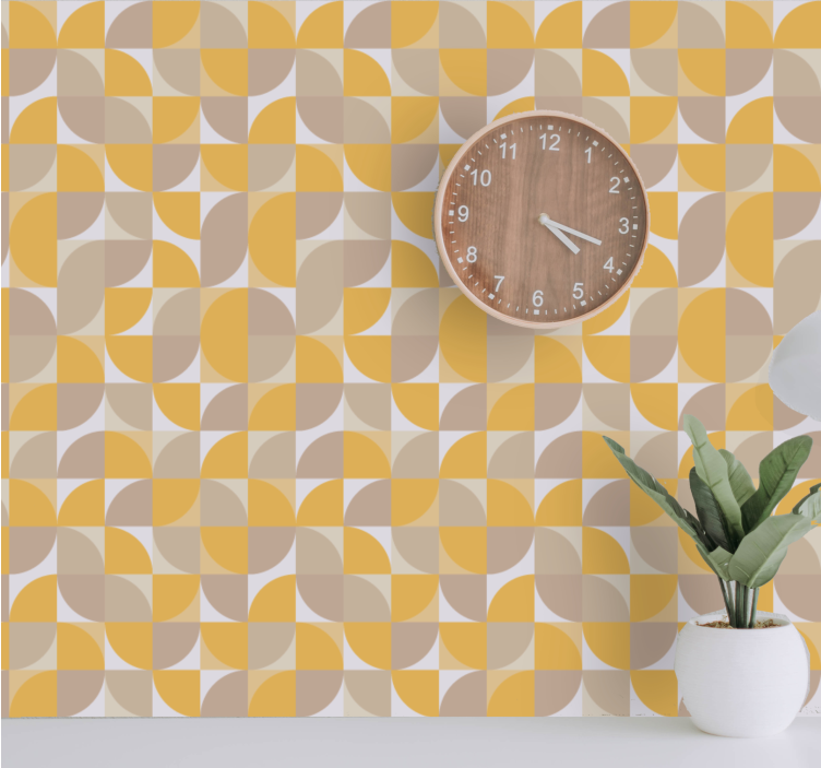 Vintage orange circles pattern Spotty Wallpaper - TenStickers