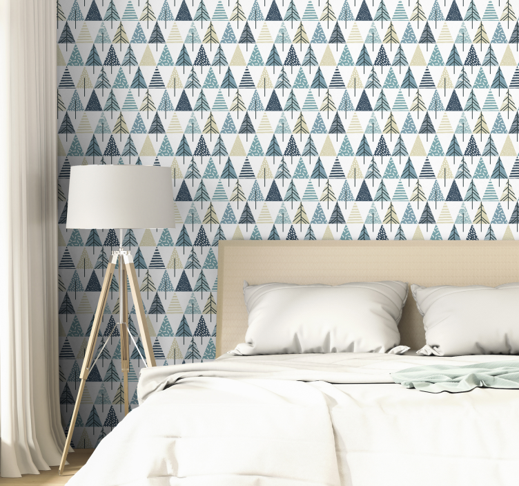 Triangle Wallpaper nordic pattern - TenStickers