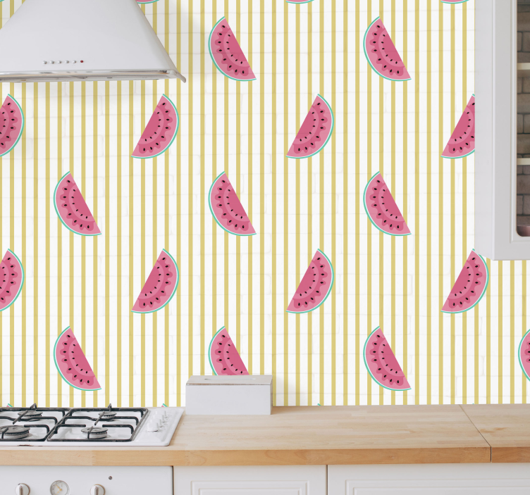 Watermelon Slices kitchen wallpaper - TenStickers