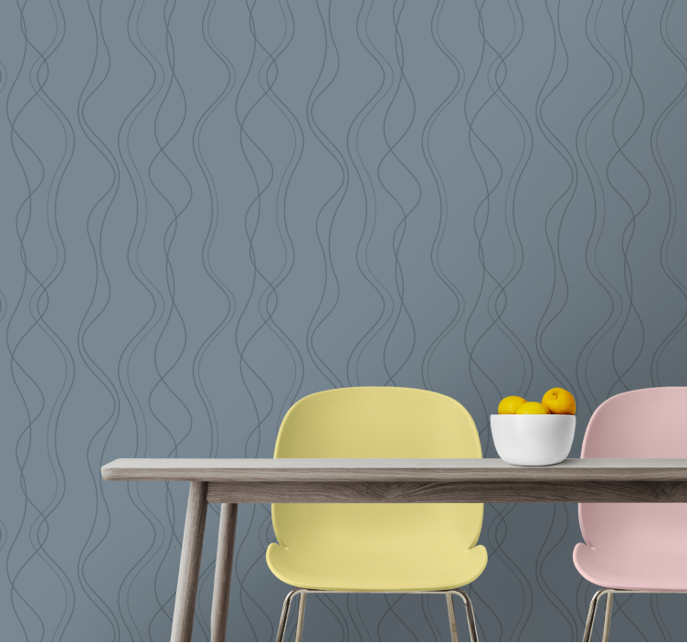 Wavy line pattern wallpaper striped - TenStickers
