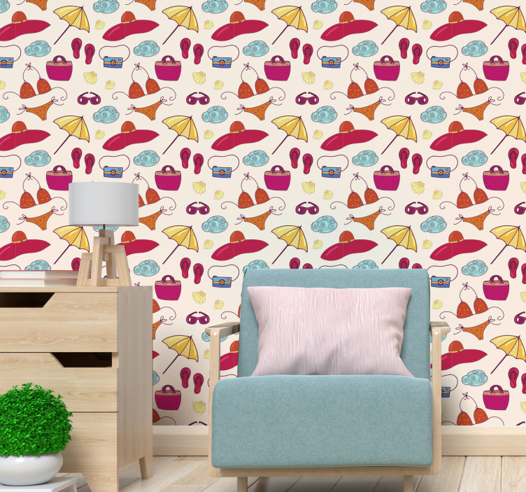 Whimsical Accessories art wallpaper - TenStickers
