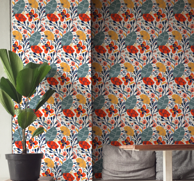 Wild flowers wallpaper roll - TenStickers