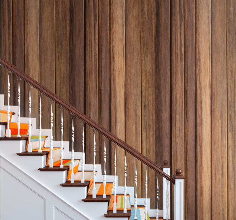 Wood Plank Panels wood effect wallpaper - TenStickers