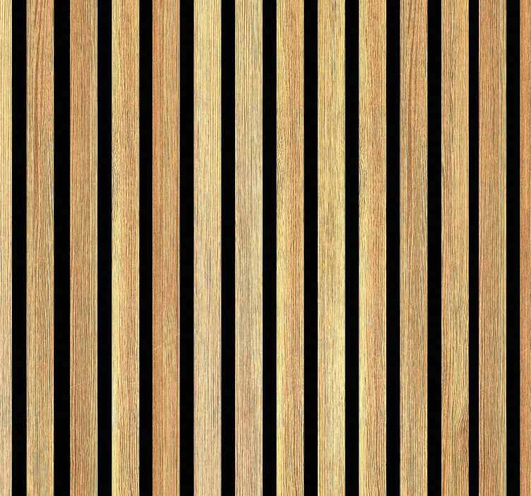Wood style brown wooden slats in teak wallpaper - TenStickers
