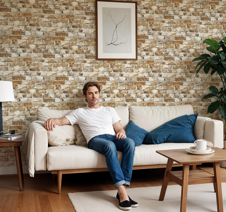 Worn material stone effect wallpaper - TenStickers