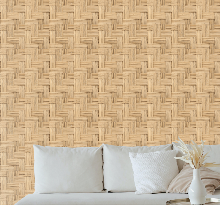 Woven natural pattern textured wallpaper - TenStickers
