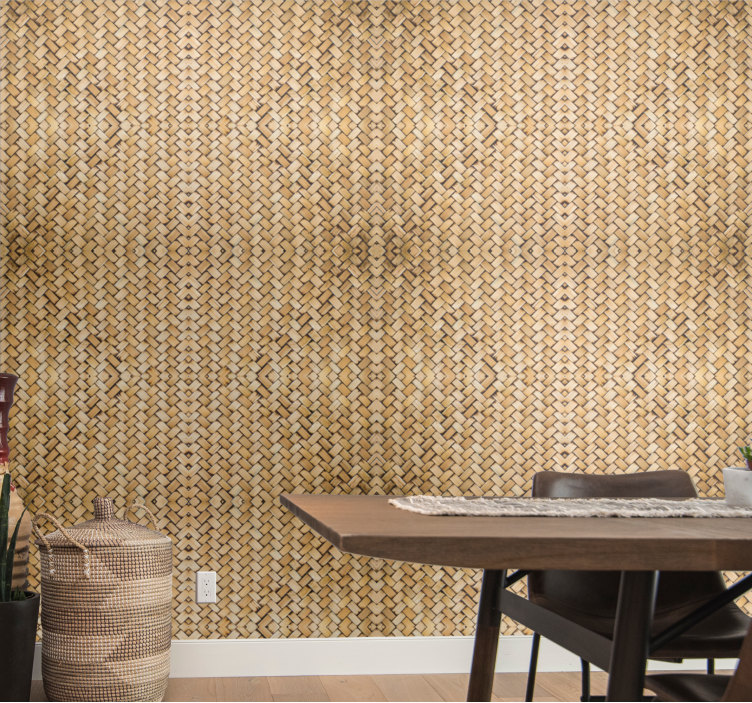 Woven Texture wood effect wallpaper - TenStickers